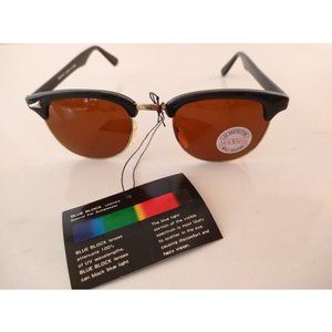 Blue Blocker Retro Unisex Sunglasses 90s SunVista Deadstock "Nerd" 1950s Style